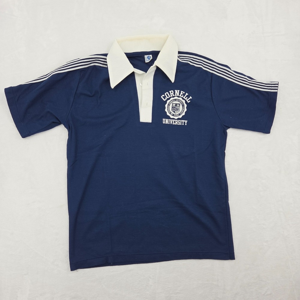 VTG 70s 80s ARTEX Polo Shirt Cornell University Sz Lg USA Made Rare See Pics